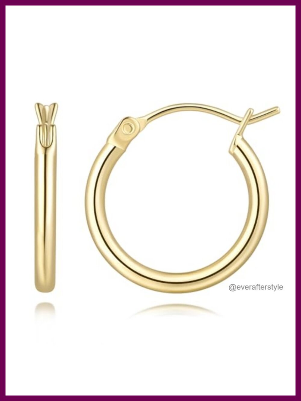 14k Gold Plated Hoop Earrings for Women Hypoallergenic Thin Hoops